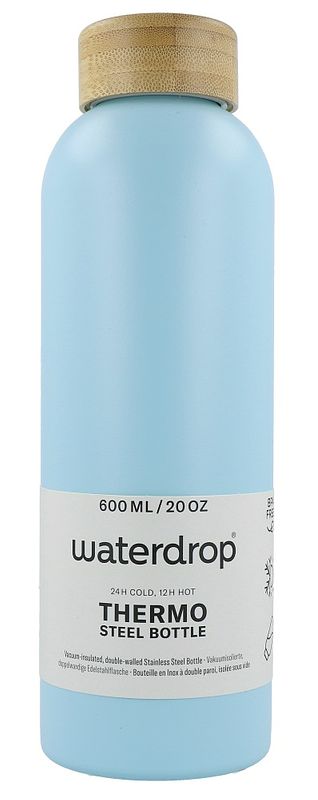 Foto van Waterdrop roestvrijstalen drinkfles turquoise 600ml