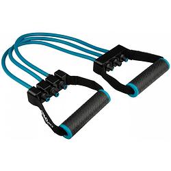 Foto van Avento fitness borst expander 335 gram tpe zwart/blauw