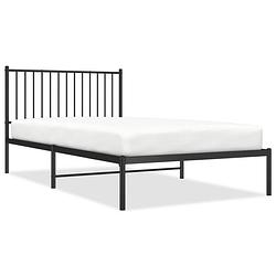 Foto van Vidaxl bedframe met hoofdbord metaal zwart 107x203 cm