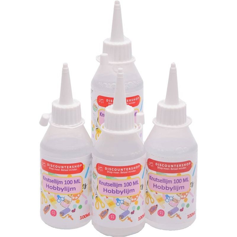 Foto van 4x knutsellijm 100ml - knutsellijm - lijm - all purpose glue - glue - kinderlijm - knutselen - goedkope knutsellijm -