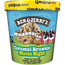 Foto van Ben & jerry's ijs caramel brownie movie night pint 465ml bij jumbo