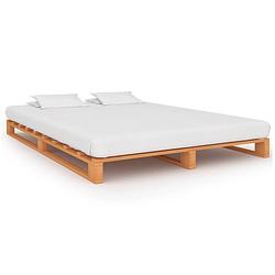 Foto van Vidaxl bedframe pallet massief grenenhout bruin 200x200 cm