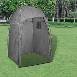 Foto van The living store campingtoilet en tent - draagbaar en comfortabel - grijs - 130x130x210 cm