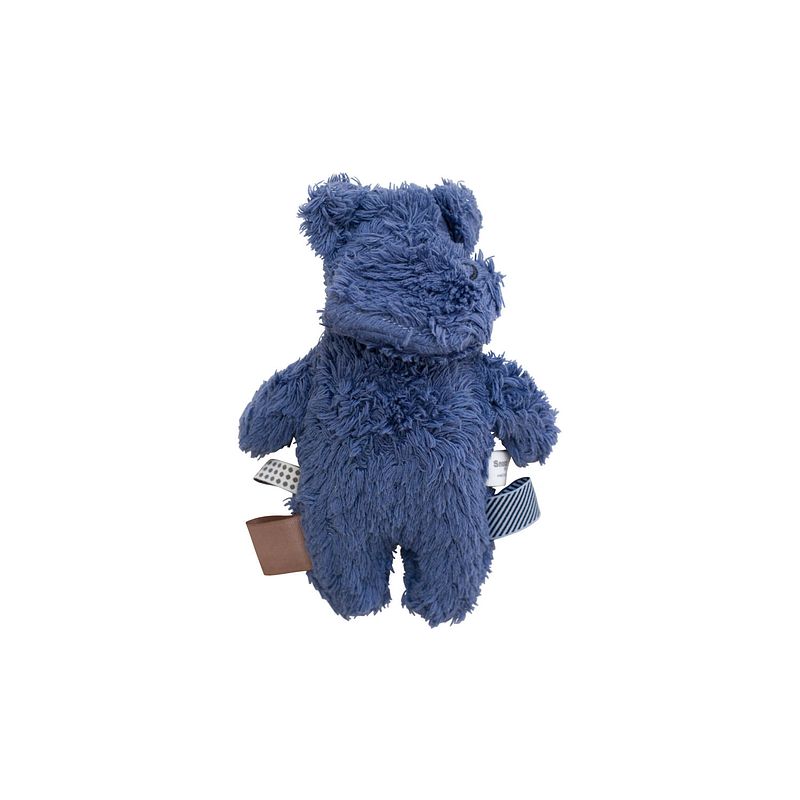 Foto van Snoozebaby organisch knuffel nijlpaard hally hippo blue nights - 22 cm