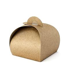 Foto van 10 bruine kraft kado doosjes 8,5 cm - cadeauversiering