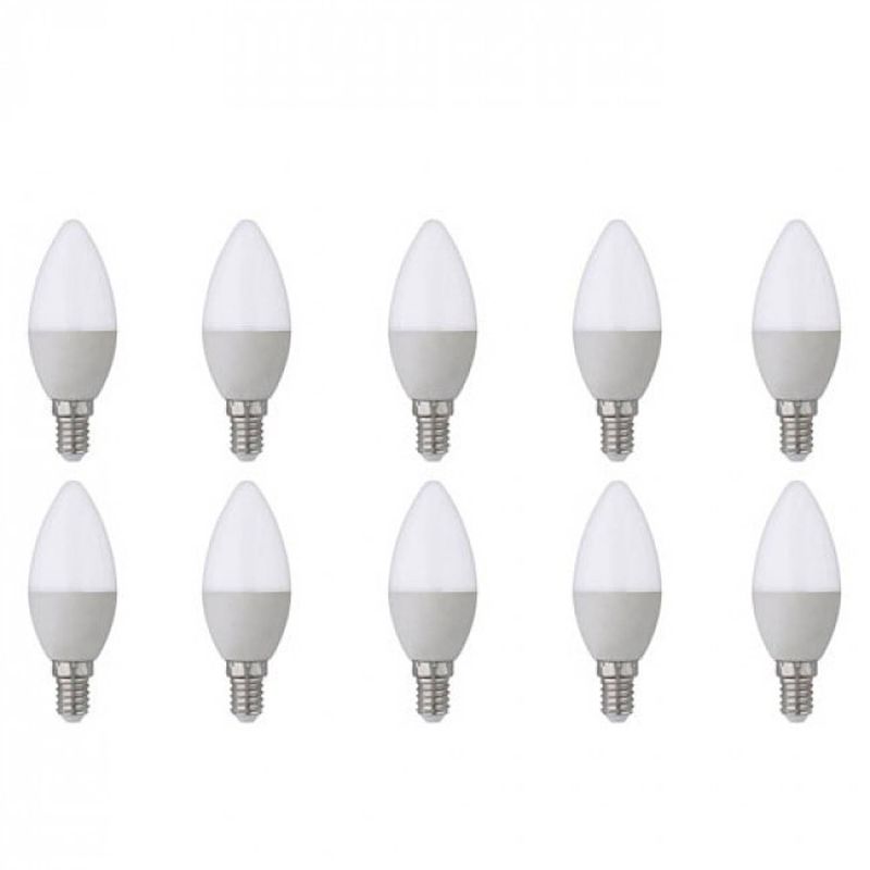 Foto van Led lamp 10 pack - e14 fitting - 6w - helder/koud wit 6400k