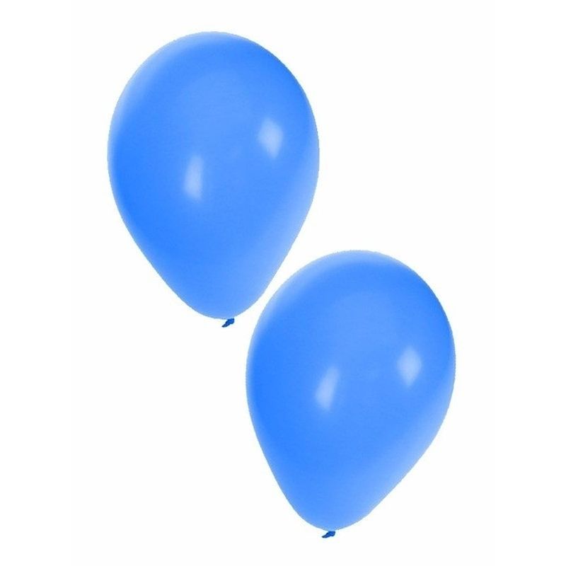 Foto van 200x blauwe feest ballonnen - ballonnen