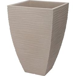 Foto van Plantenpot/bloempot dunes - tuin - stevig kunststof - zand/beige - d40 x h60 cm - plantenpotten