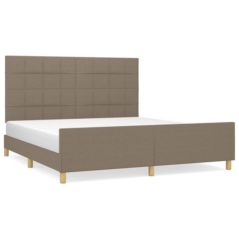 Foto van Vidaxl bedframe met hoofdeinde stof taupe 160x200 cm