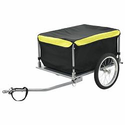 Foto van Vidaxl fietskar 65 kg zwart en geel