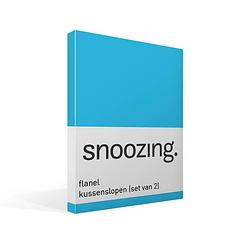 Foto van Snoozing - flanel - kussenslopen - set van 2 - 60x70 - turquoise