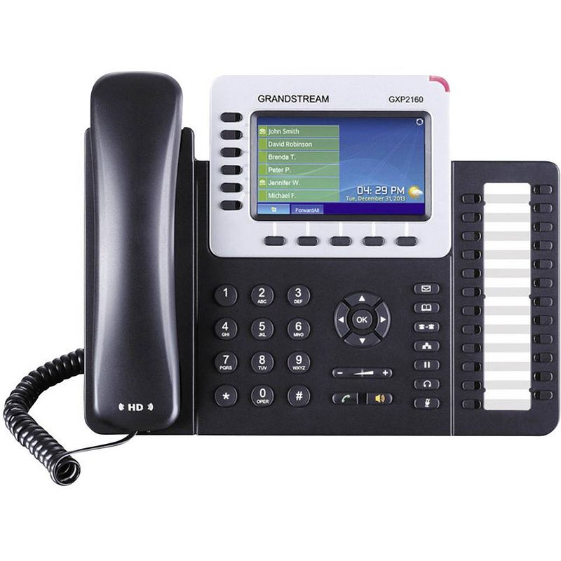 Foto van Grandstream gxp-2160 voip-systeemtelefoon bluetooth, headsetaansluiting kleurendisplay zwart, zilver