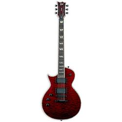Foto van Esp ltd deluxe ec-1000qm see thru black cherry linkshandige elektrische gitaar