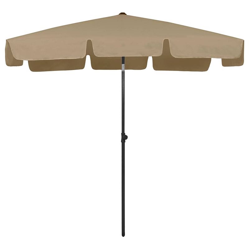 Foto van The living store strandparasol - polyester - 200 x 125 cm - uv-bestendig - taupe