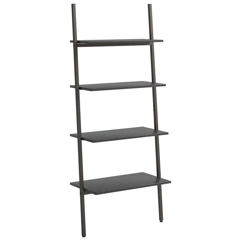 Foto van Vidaxl ladderrek met 4 schappen 64x34x150,5 cm zwart