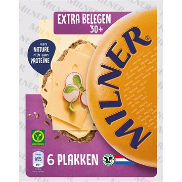 Foto van Milner extra belegen 30+ kaas 6 plakken 150g bij jumbo