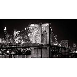 Foto van Alan blaustein - brooklyn bridge at night kunstdruk 91x45cm