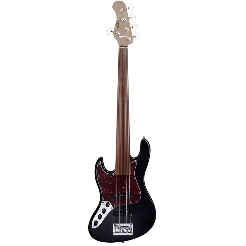 Foto van Sadowsky metroexpress vintage j/j bass morado black linkshandige 5-snarige fretloze elektrische basgitaar