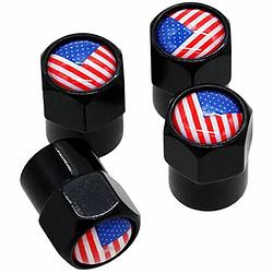 Foto van Tt-products ventieldoppen aluminium amerikaanse vlag zwart 4 stuks