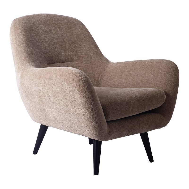 Foto van Ptmd donny cream fauteuil black wooden legs