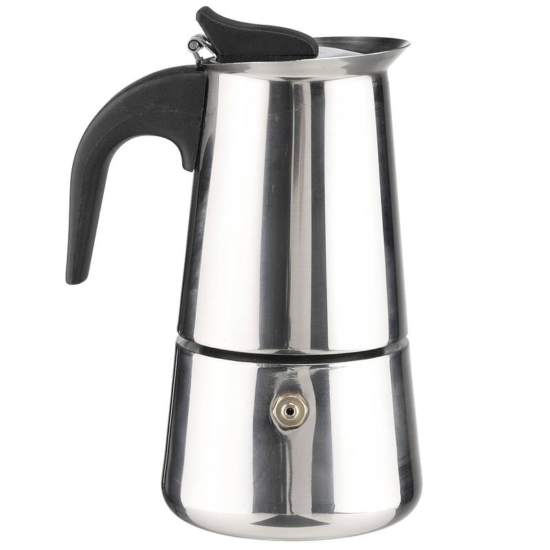 Foto van Zilveren percolator / espresso koffie apparaat voor 2 kopjes rvs - percolators