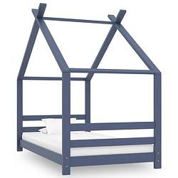 Foto van Vidaxl kinderbedframe massief grenenhout grijs 80x160 cm