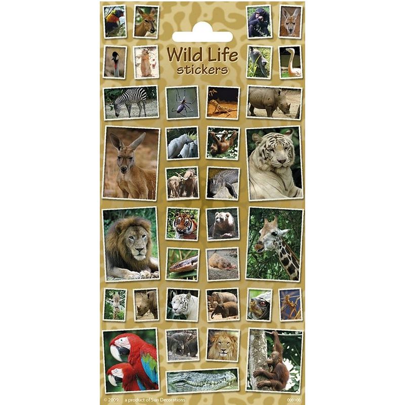 Foto van Funny products stickervel wild life junior papier 35 stuks