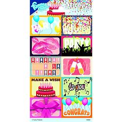 Foto van Funny products stickers party junior 20 x 10 cm papier 10 stuks