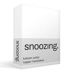 Foto van Snoozing - katoen-satijn - topper - hoeslaken - 120x220 - wit