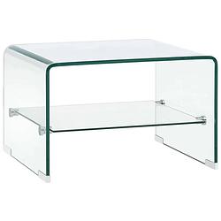 Foto van Vidaxl salontafel 50x45x33 cm gehard glas transparant