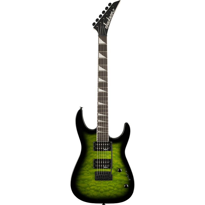 Foto van Jackson js series dinky js20 dkq 2pt transparent green burst elektrische gitaar