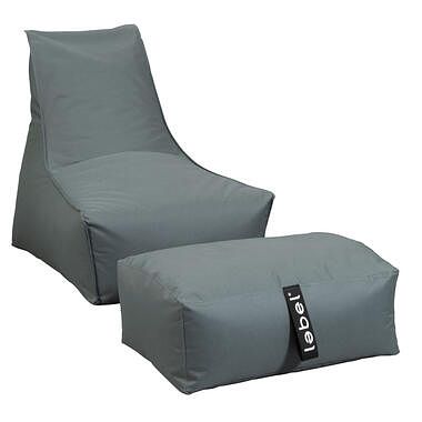 Foto van Lebel poef lounger - groen - 70x45x30 cm - leen bakker