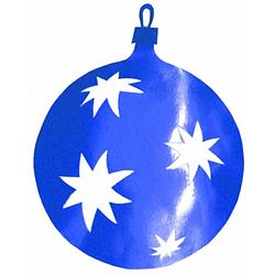 Foto van Kerstbal hangdecoratie blauw 40 cm van karton - hangdecoratie