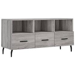 Foto van The living store televisiekast tv-meubel - 102 x 36 x 50 cm - grijs sonoma eiken - opbergruimte