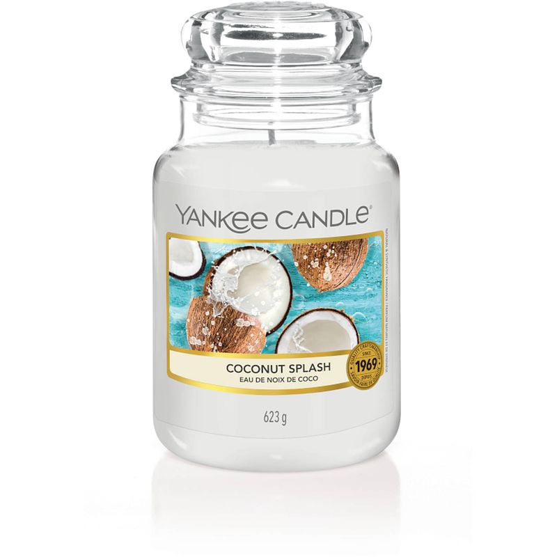 Foto van Yankee candle - coconut splash geurkaars - large jar - tot 150 branduren