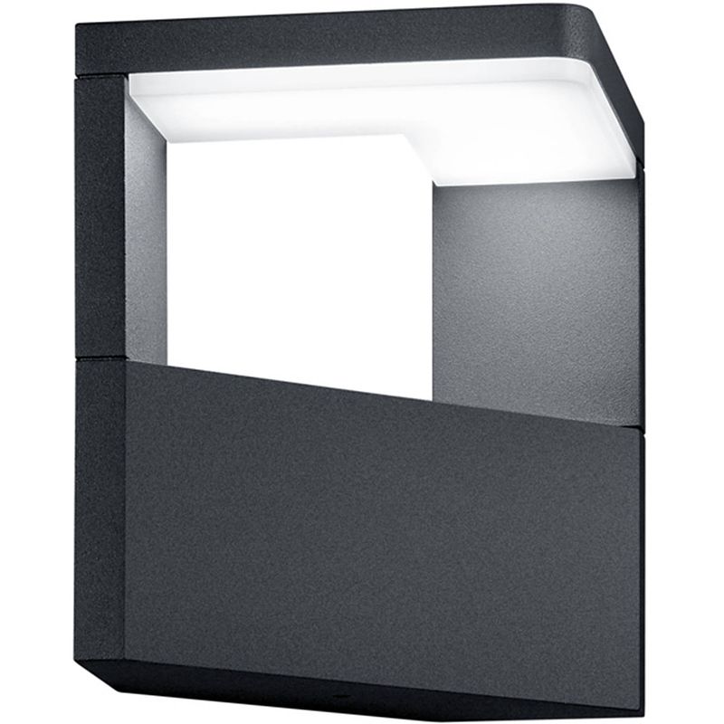 Foto van Led tuinverlichting - wandlamp buitenlamp - trion gangy - 9w - warm wit 3000k - waterdicht ip54 - mat antraciet -