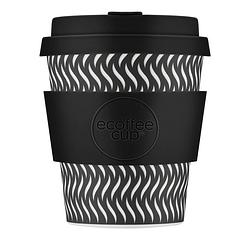 Foto van Ecoffee cup spin foam pla - koffiebeker to go 250 ml - zwart siliconen