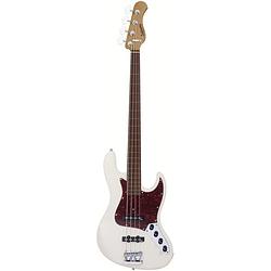 Foto van Sadowsky metroexpress vintage j/j bass morado olympic white fretloze elektrische basgitaar met lijnen