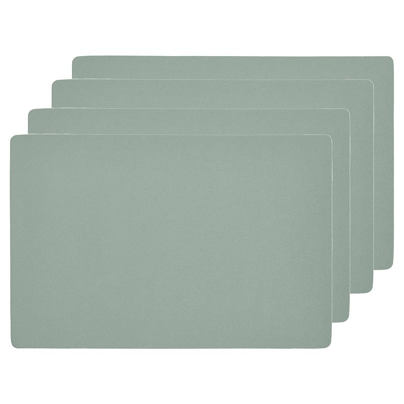 Foto van Placemats lederlook - 8x - 45 x 30 cm - mintgroen - placemats