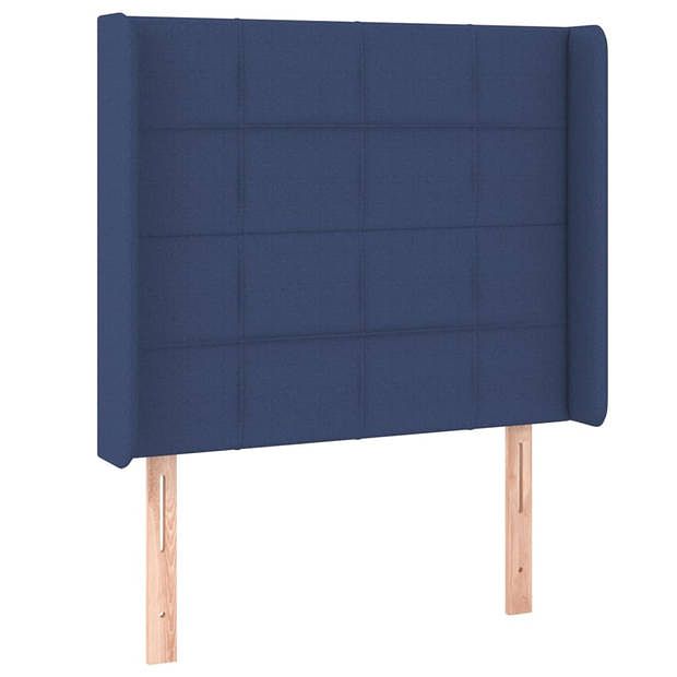 Foto van Vidaxl hoofdbord met randen 93x16x118/128 cm stof blauw