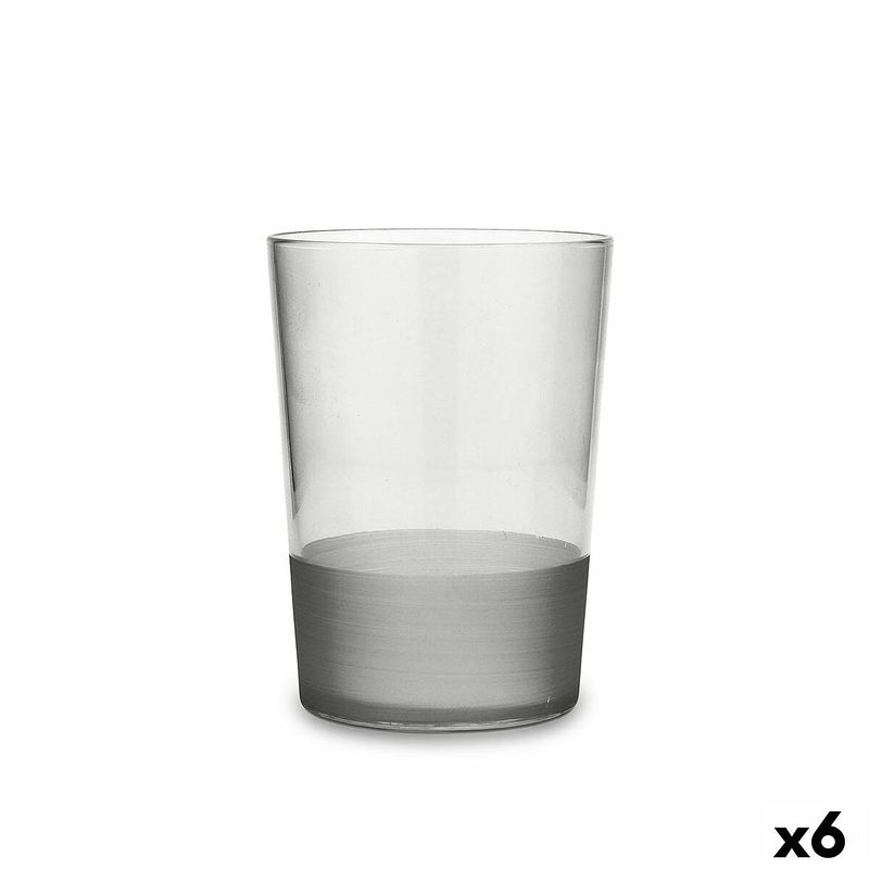 Foto van Glas quid pincel grijs glas 510 ml (6 stuks)