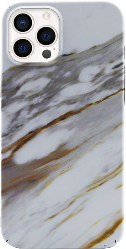 Foto van Bluebuilt white golden grey marble hard case apple iphone 12 pro max back cover