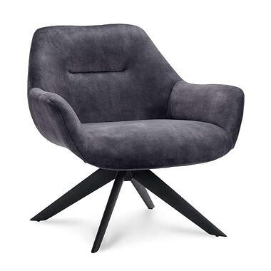 Foto van Fauteuil revi - velvet - antraciet - leen bakker