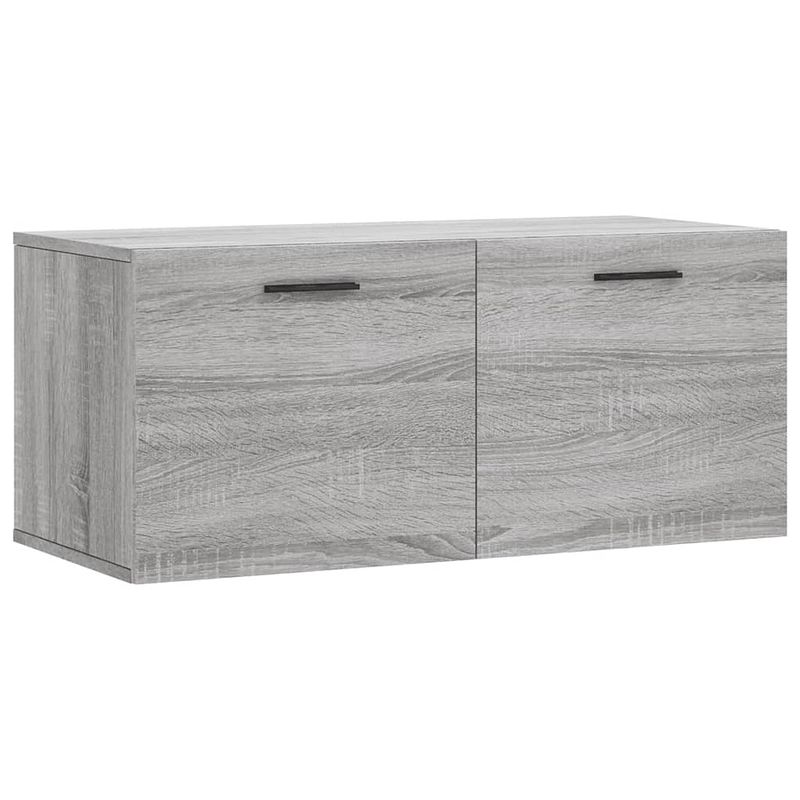 Foto van The living store wandkast - naam van de - wandkast - 80x36.5x35 cm - grijs sonoma eiken