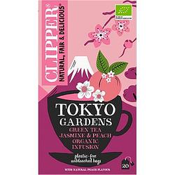 Foto van Clipper tokyo gardens green tea jasmine & peach 20 stuks 40g bij jumbo