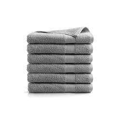 Foto van Seashell hotel handdoek - 6 stuks - light grey - 70x140cm