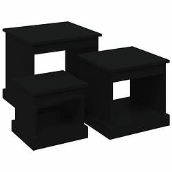 Foto van Vidaxl 3-delige tafeltjesset bewerkt hout zwart