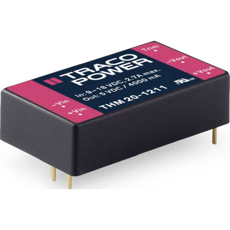 Foto van Tracopower thm 20 dc/dc-converter, print 833 ma 20 w aantal uitgangen: 2 x