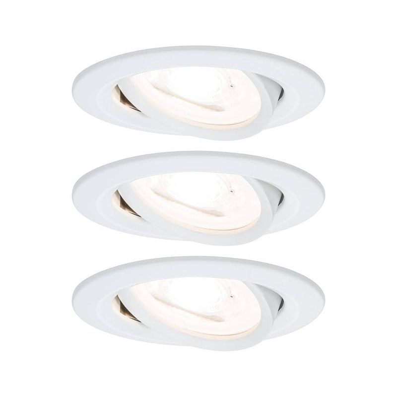 Foto van Paulmann 93431 nova inbouwlamp set van 3 stuks led gu10 19.5 w wit (mat)