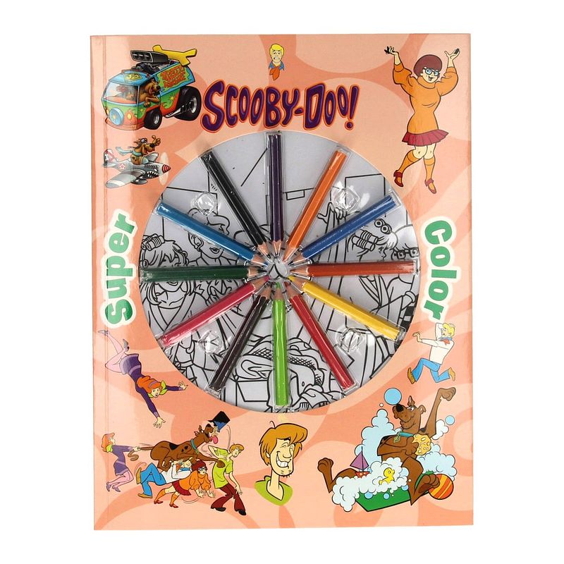 Foto van Boek specials nederland bv super color kleurboek scooby-doo met potloden